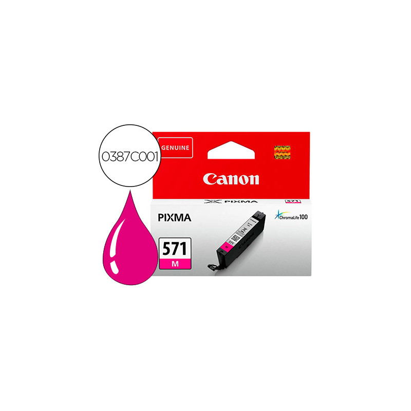 INK-JET CANON CLI 571 PIXMA TS5051/ TS6050 / TS8051 / TS9050 MAGENTA 182 PAGINAS