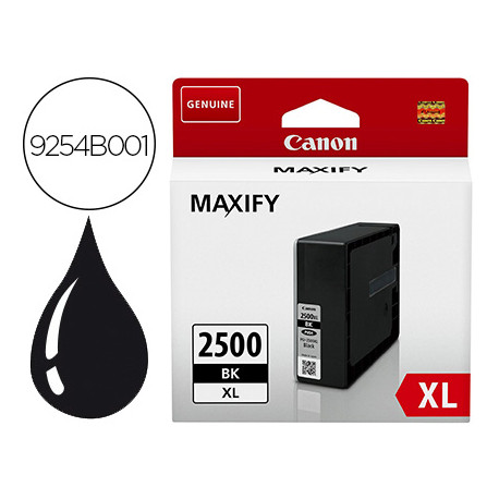 INK-JET CANON PGI 2500 XL MAXIFY IB4050 / MB5050 / MB5155 / MB5350 / MB5450 NEGRO 2500 PAGINAS