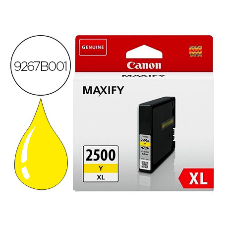 INK-JET CANON PGI 2500 XL MAXIFY IB4050 / MB5050 / MB5150 / MB5155 / MB5350 / MB5450 AMARILLO 1520 P