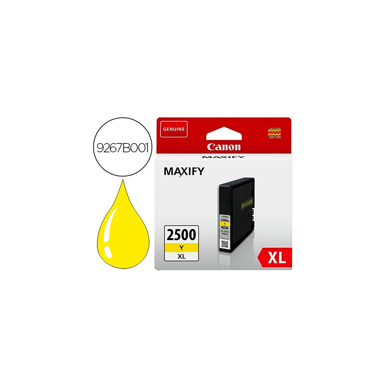 INK-JET CANON PGI 2500 XL MAXIFY IB4050 / MB5050 / MB5150 / MB5155 / MB5350 / MB5450 AMARILLO 1520 P