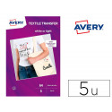 PAPEL TRANSFER AVERY ALGODON CLAROS INK-JET DIN A4 PACK DE 8 HOJAS