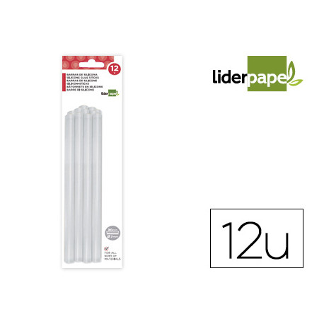 BARRA TERMOFUSIBLE LIDERPAPEL 7 MM DE DIAMETRO X 200 MM DE ALTO BLISTER DE 12 UNIDADES