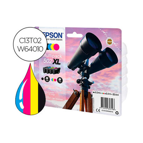 INK-JET EPSON 502 XL XP-5105 MULTIPACK NEGRO AMARILLO CIAN Y MAGENTA