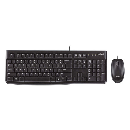 SET TECLADO + RATON LOGITECH MK120 USB CON CABLE NEGRO