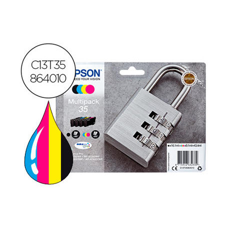 INK-JET EPSON 35 T3586 PRO WF-4720DWF / 4725DWF / 4730DTWF / 4740DTWF MULTIPACK NEGRO AMARILLO CIAN 