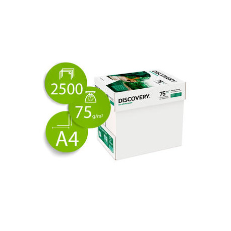 PAPEL FOTOCOPIADORA DISCOVERY FAST PACK DIN A4 75 GRAMOS PAPEL MULTIUSO INK-JET Y LASER CAJA DE 2500