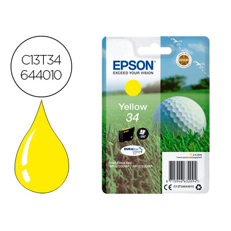 INK-JET EPSON 34 WORKFORCE PRO WF-3720 / WF-3720DWF / WF-3725DWF AMARILLO 300 PAGINAS