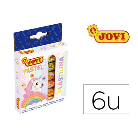 PLASTILINA JOVI 90 ESTUCHE 6 BARRAS COLORES PASTEL SURTIDOS 15 G