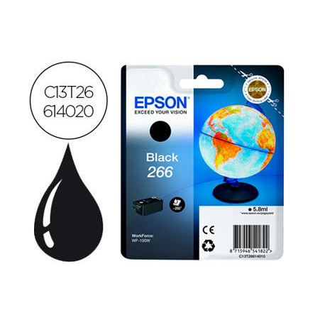 INK-JET EPSON 266 WF-100W NEGRO 250 PAGINAS