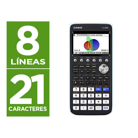 CALCULADORA CASIO FX-CG50 CIENTIFICA GRAFICA 8 LINEAS 21 CARACTERES PANTALLA COLOR 3D MEMORIA 16 MB 