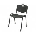 SILLA APILABLE PYC ESTRUCTURA METAL ASIENTO RESPALDO PVC ERGONOMICA 810X480MMX420 MM COLOR NEGRO