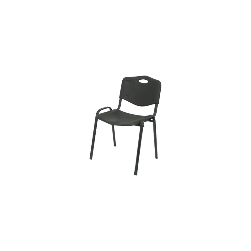 SILLA APILABLE PYC ESTRUCTURA METAL ASIENTO RESPALDO PVC ERGONOMICA 810X480MMX420 MM COLOR NEGRO