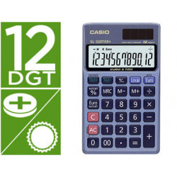 CALCULADORA CASIO SL-320TER BOLSILLO 12 DIGITOS TAX +/- CONVERSION MONEDA TECLA DOBLE CERO COLOR AZU