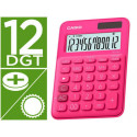 CALCULADORA CASIO MS-20UC-RD SOBREMESA 12 DIGITOS TAX +/- COLOR FUCSIA