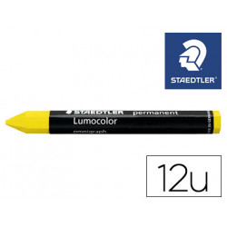 CERA STAEDTLER PARA MARCAR AMARILLO LUMOCOLOR PERMANENTE OMNIGRAPH 236 CAJA DE 12 UNIDADES