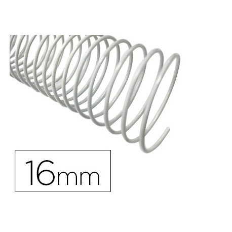 ESPIRAL METALICO Q-CONNECT BLANCO 64 5:1 16MM 1,2MM CAJA DE 100 UNIDADES