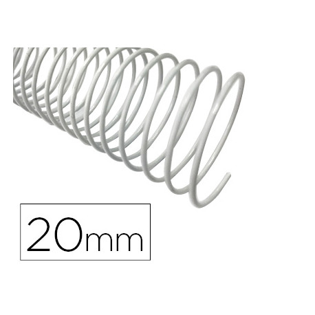 ESPIRAL METALICO Q-CONNECT BLANCO 64 5:1 20MM 1,2MM CAJA DE 100 UNIDADES