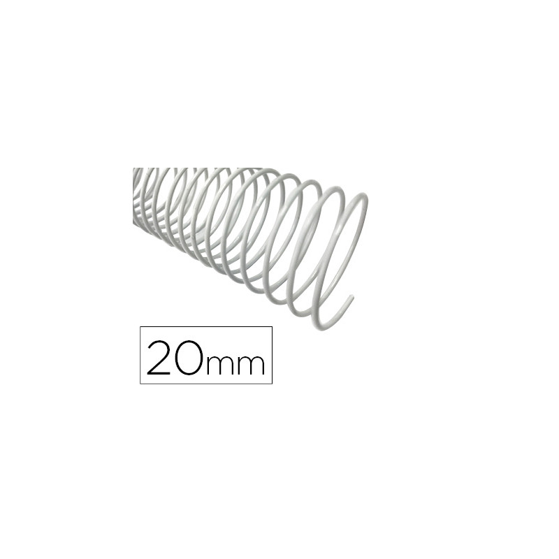 ESPIRAL METALICO Q-CONNECT BLANCO 64 5:1 20MM 1,2MM CAJA DE 100 UNIDADES