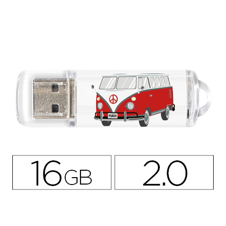 MEMORIA USB TECHONETECH FLASH DRIVE 16 GB 2.0 CAMPER VAN-VAN