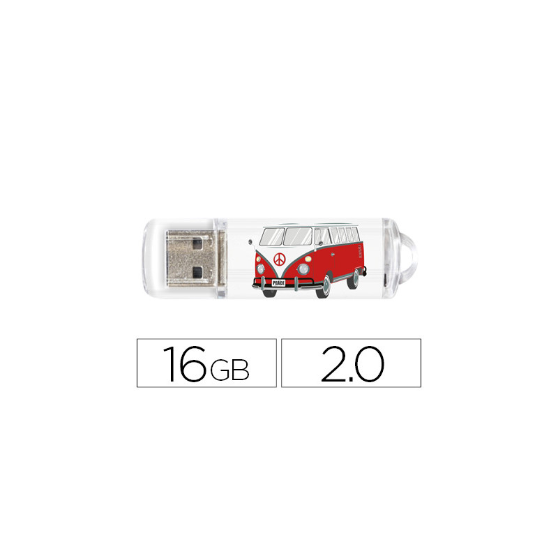 MEMORIA USB TECHONETECH FLASH DRIVE 16 GB 2.0 CAMPER VAN-VAN