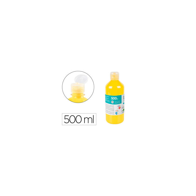 PINTURA DEDOS LIDERPAPEL BOTELLA DE 500 ML AMARILLO