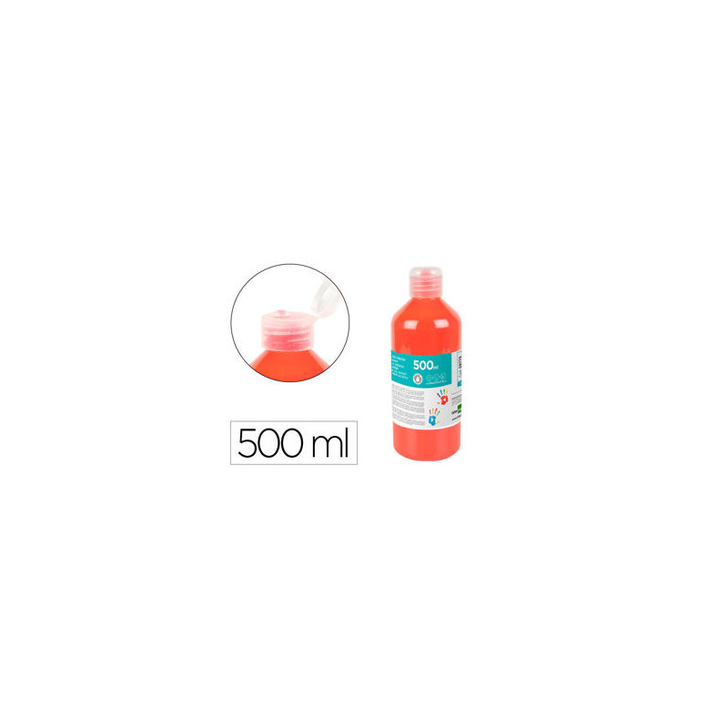 PINTURA DEDOS LIDERPAPEL BOTELLA DE 500 ML ROJO