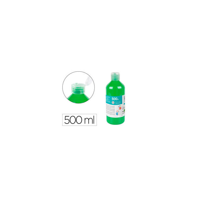 PINTURA DEDOS LIDERPAPEL BOTELLA DE 500 ML VERDE