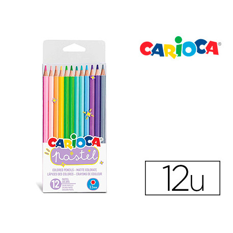 LAPICES DE COLORES CARIOCA PASTEL BLISTER DE 12 COLORES SURTIDOS