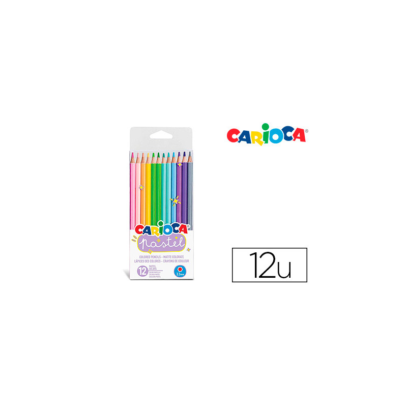 LAPICES DE COLORES CARIOCA PASTEL BLISTER DE 12 COLORES SURTIDOS