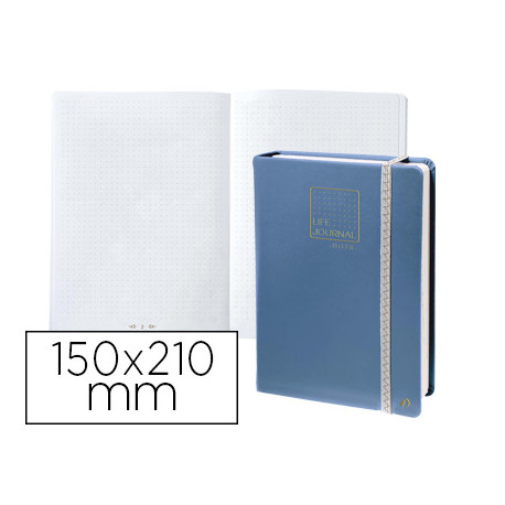 LIBRETA QUO VADIS LIFE JOURNAL INFINITE DOTS PUNTOS 15X21 CM 224 HOJAS TAPA SIMILPIEL AZUL