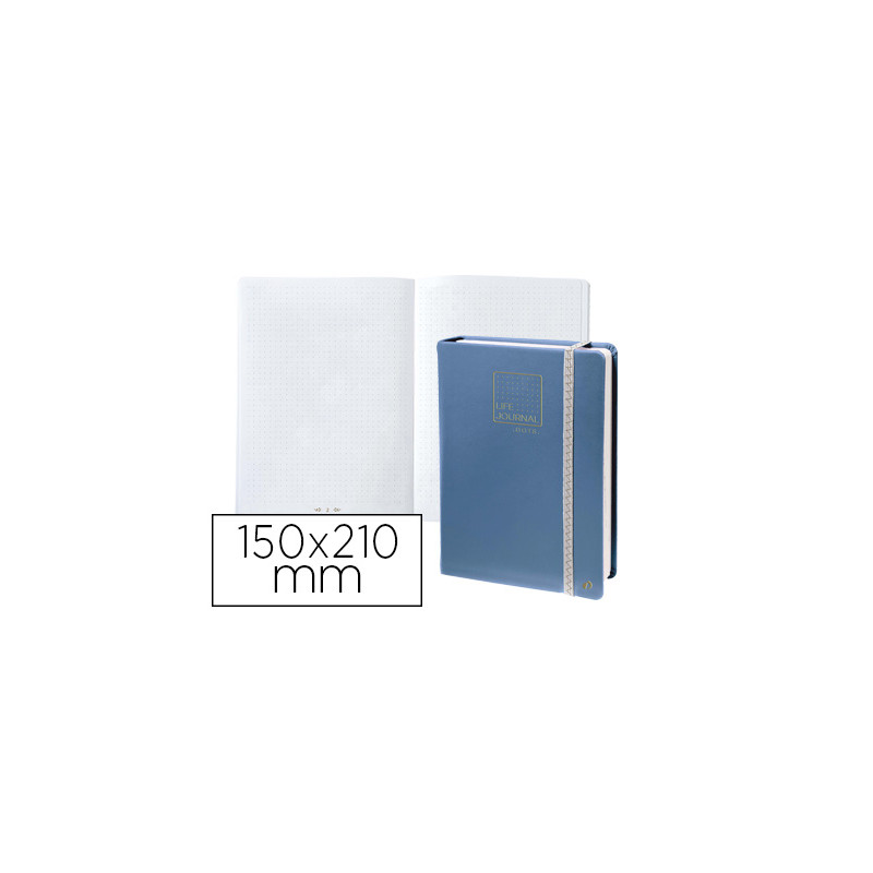 LIBRETA QUO VADIS LIFE JOURNAL INFINITE DOTS PUNTOS 15X21 CM 224 HOJAS TAPA SIMILPIEL AZUL