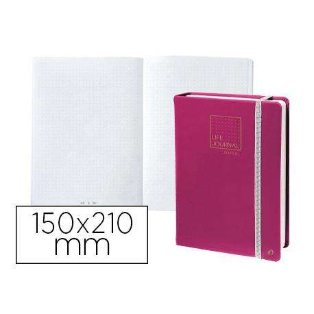 LIBRETA QUO VADIS LIFE JOURNAL INFINITE DOTS PUNTOS 15X21 CM 224 HOJAS TAPA SIMILPIEL CIRUELA