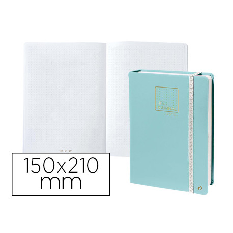 LIBRETA QUO VADIS LIFE JOURNAL INFINITE DOTS PUNTOS 15X21 CM 224 HOJAS TAPA SIMILPIEL VERDE