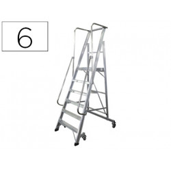 ESCALERA MOVIL KTL DE ALUMINIO CON PLATAFORMA Y GUARDACUERPOS PLEGABLE 6 PELDA?OS SERIE 2XL-S