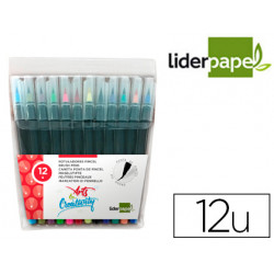 ROTULADOR LIDERPAPEL PUNTA PINCEL EXTRA SUAVE BOLSA DE 12 UNIDADES COLORES SURTIDOS