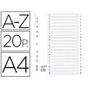 SEPARADOR EXACOMPTA CARTULINA BLANCA A-Z JUEGO DE 20 SEPARADORES DIN A4 11 TALADROS