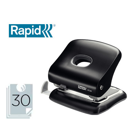 TALADRADOR RAPID FC30 PLASTICO COLOR NEGRO CAPACIDAD 30 HOJAS