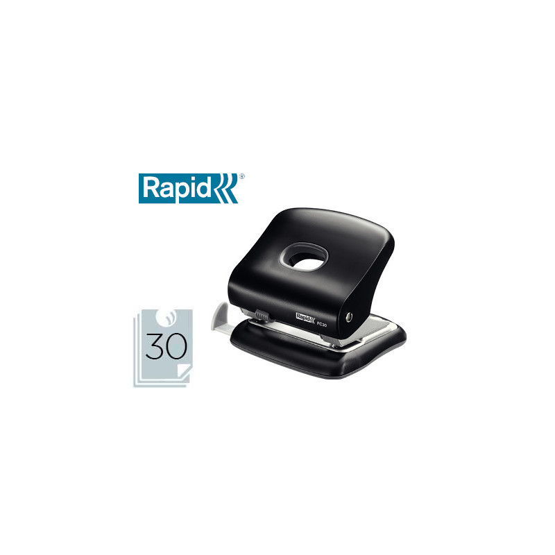 TALADRADOR RAPID FC30 PLASTICO COLOR NEGRO CAPACIDAD 30 HOJAS