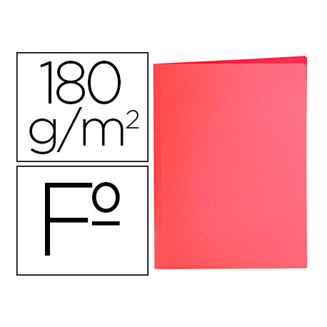 SUBCARPETA LIDERPAPEL FOLIO ROJO PASTEL 180G/M2