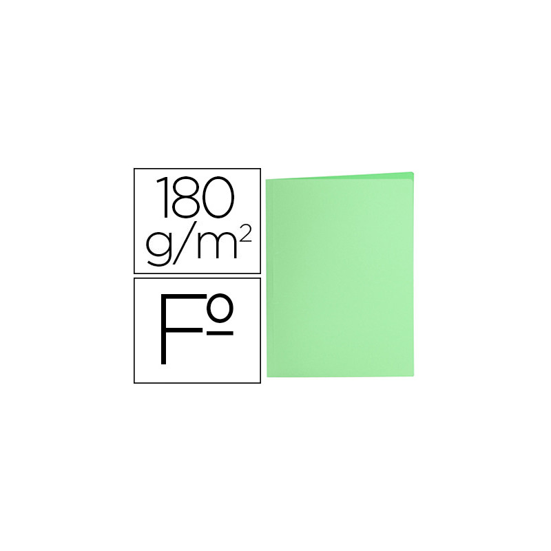 SUBCARPETA LIDERPAPEL FOLIO VERDE PASTEL 180G/M2