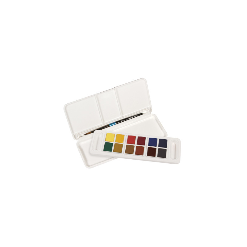 ACUARELA DALER ROWNEY AQUAFINE TRAVEL SET CON PINCEL CAJA DE 12 COLORES SURTIDOS