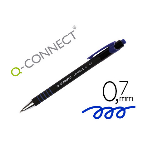 BOLIGRAFO Q-CONNECT RETRACTIL CON GRIP 0,7 MM COLOR AZUL