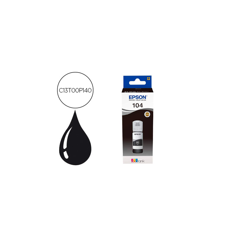 TINTA EPSON ECOTANK 104 ET-2710 / 2711 / 2712 / 2720 / 2726 / 4700 NEGRO 4500 PAGINAS