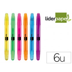 MARCADOR DE CERA GEL LIDERPAPEL FLUORESCENTE ESTUCHE 6 UNIDADES COLORES SURTIDOS