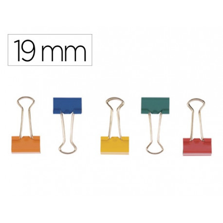 PINZA METALICA Q-CONNECT REVERSIBLE N.1 19 MM CAJA DE 10 UNIDADES COLORES SURTIDOS