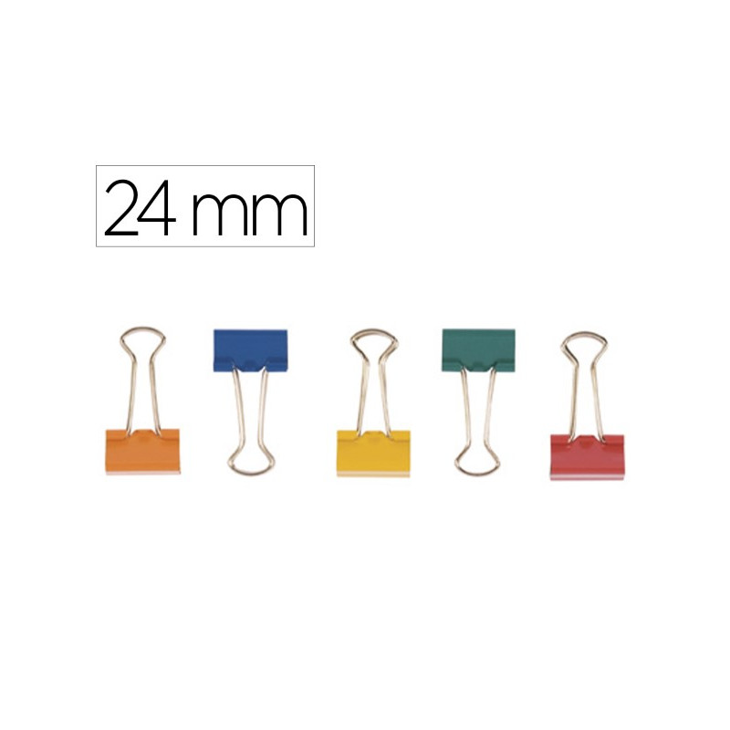 PINZA METALICA Q-CONNECT REVERSIBLE N.2 24 MM CAJA DE 10 UNIDADES COLORES SURTIDOS