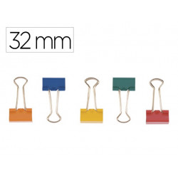 PINZA METALICA Q-CONNECT REVERSIBLE N.3 32 MM CAJA DE 10 UNIDADES COLORES SURTIDOS