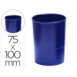 CUBILETE PORTALAPICES Q-CONNECT PLASTICO DIAMETRO 75 MM ALTURA 100 MM AZUL OPACO