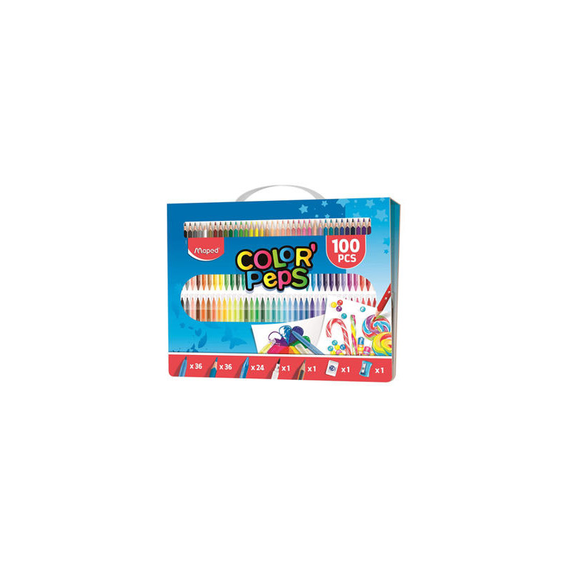 ESTUCHE PINTURA MAPED COLOR PEPS KIT 100 PIEZAS SURTIDAS