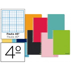 CUADERNO ESPIRAL LIDERPAPEL CUARTO SMART TAPA BLANDA 80H 60GR RAYADO N46 COLORES SURTIDOS